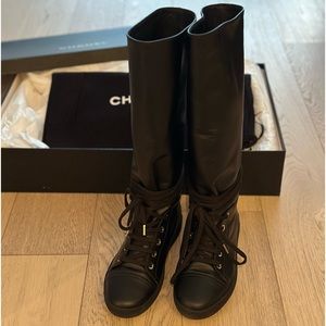 Chanel Lace up Boots